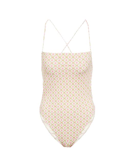 Tory Burch Printed tie-back swimsuit