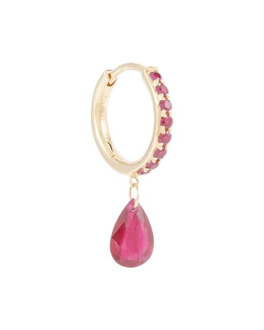 Persée Piercing 18kt gold single earring with ruby