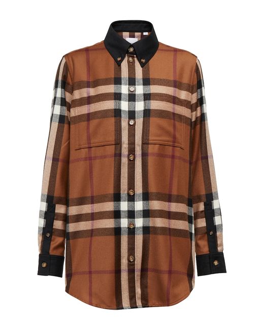 Burberry Checked wool flannel shirt