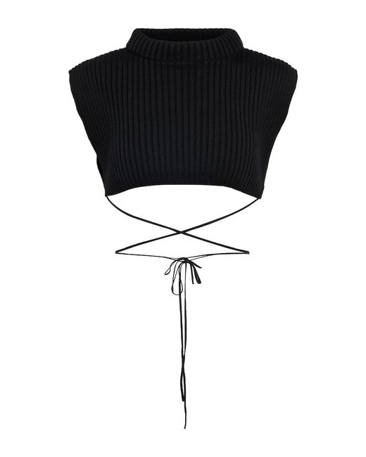 Jean Paul Gaultier Tie-trimmed wool crop top