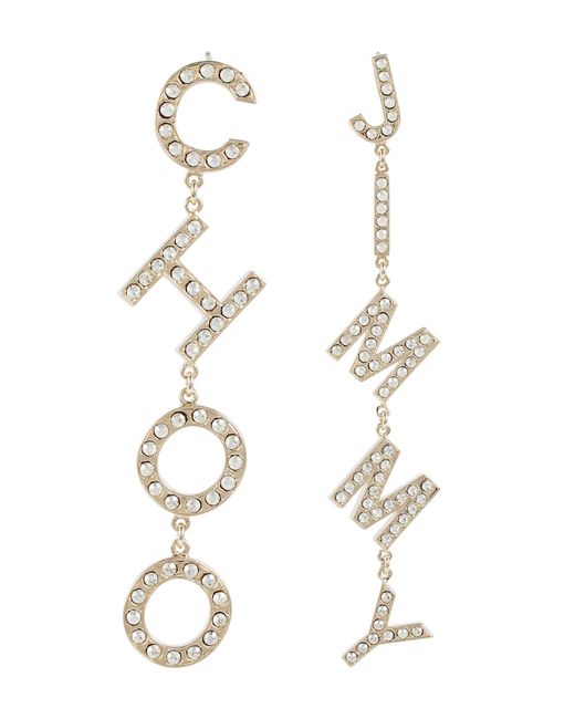 Jimmy Choo Logo crystal-embellished earrings