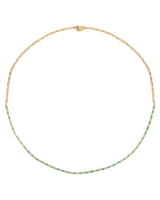 Suzanne Kalan 18kt gold tennis necklace with emeralds