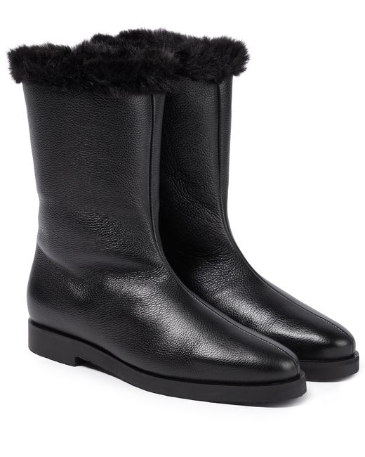Totême Faux fur-lined leather ankle boots