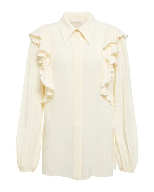 Chloé Ruffle-trimmed silk blouse