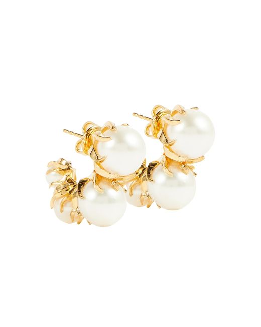 Bottega Veneta Sphere 18kt plated pearl earrings