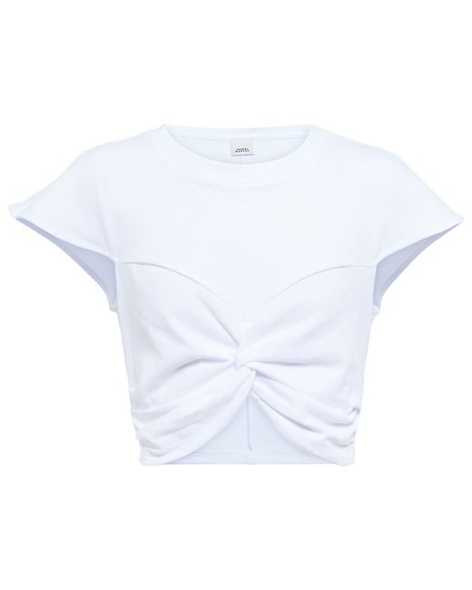 Isabel Marant Zineae cotton jersey crop top