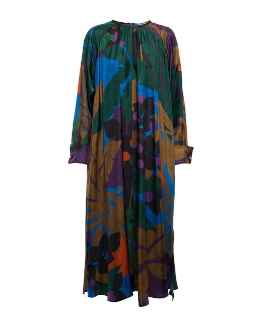 Max Mara Azzurro printed silk maxi dress