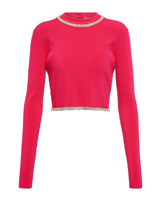 Paco Rabanne Embellished ribbed-knit top