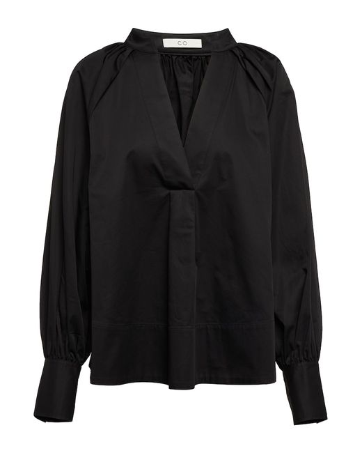 Co Oversized V-neck cotton blouse