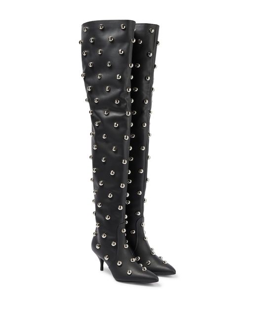 Magda Butrym Embellished leather over the knee boots