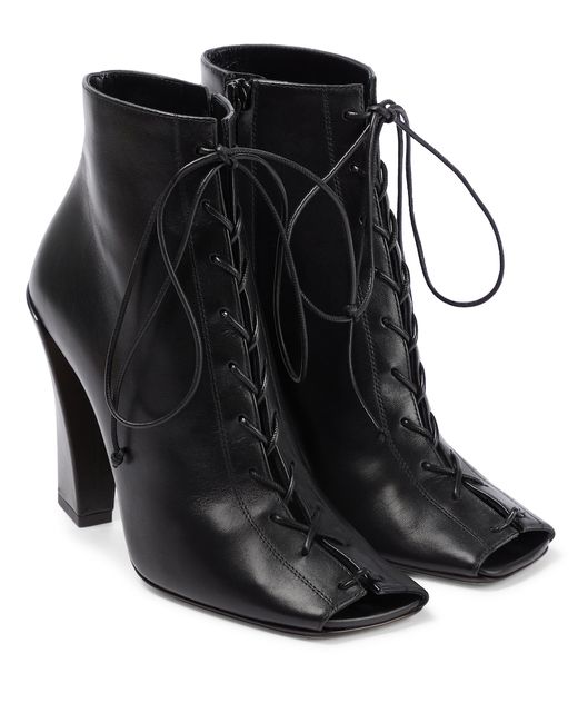 Victoria Beckham Reese leather peep-toe ankle boots