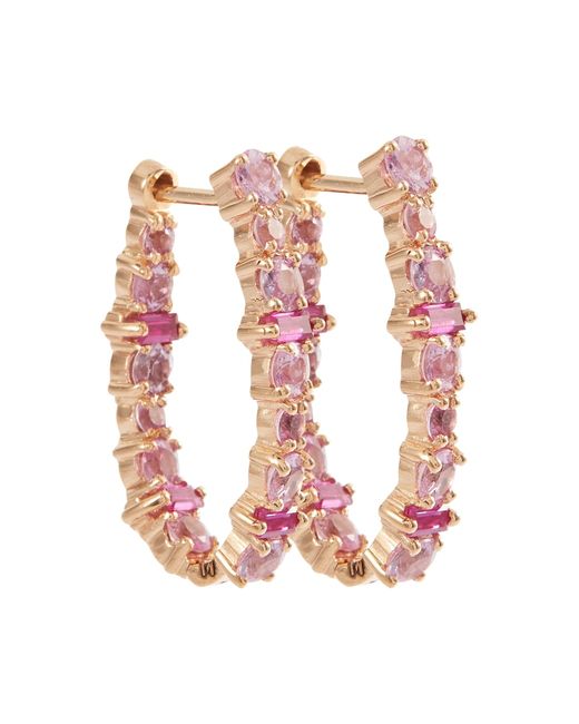 Ileana Makri Rivulet 18kt hoop earrings with sapphires and rubies