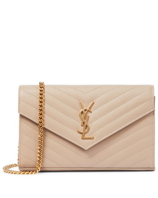 Saint Laurent Envelope Small leather wallet on chain
