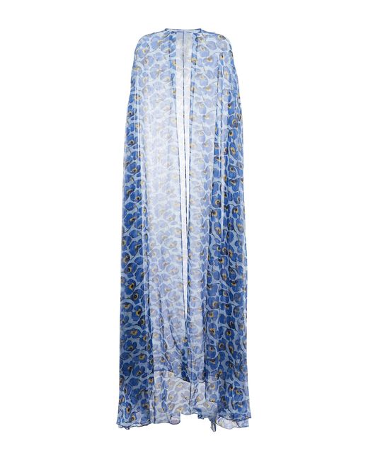 Carolina Herrera Cape-detail floral silk georgette gown