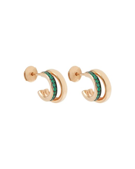 Pomellato Iconica 18kt rose gold earrings with emeralds