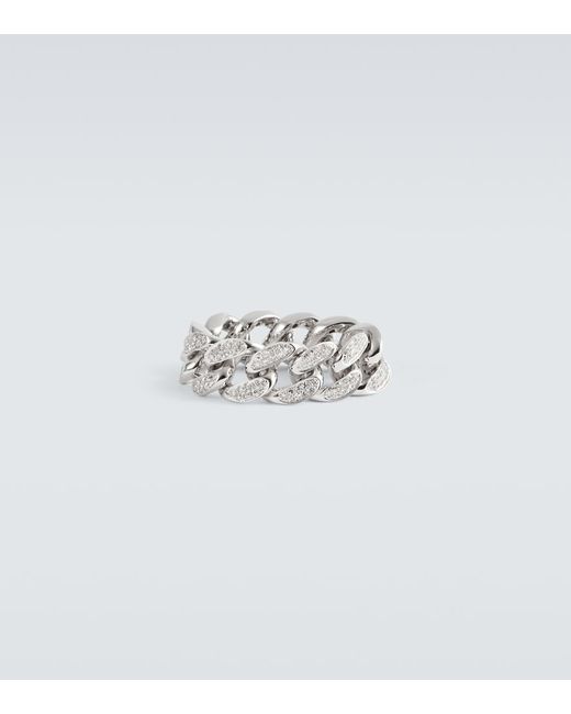 Shay Link 18kt white ring with diamonds