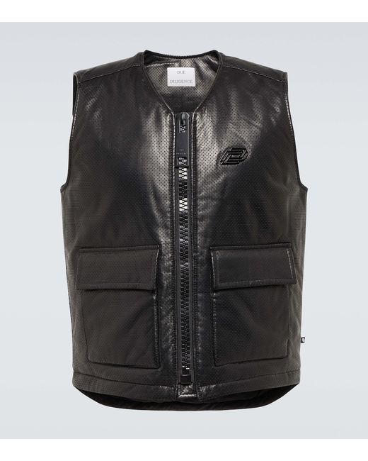 Due Diligence Perforated leather down vest