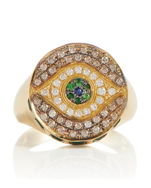 Ileana Makri Dawn Candy 18kt gold ring with diamonds and gemstones