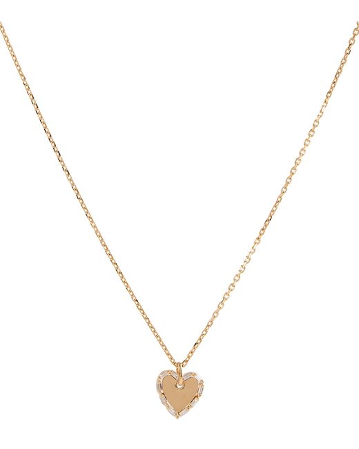 Suzanne Kalan 18kt gold heart necklace with diamonds
