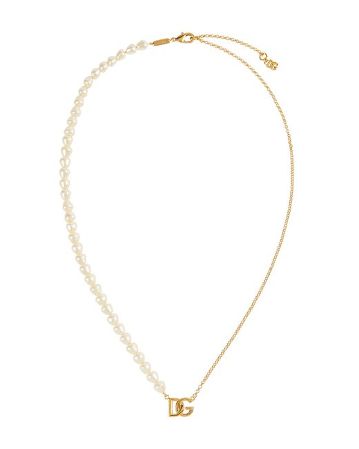 Dolce & Gabbana DG faux pearl necklace