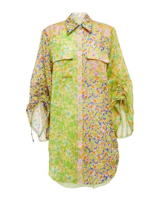 Alémais Oversized floral spliced shirt