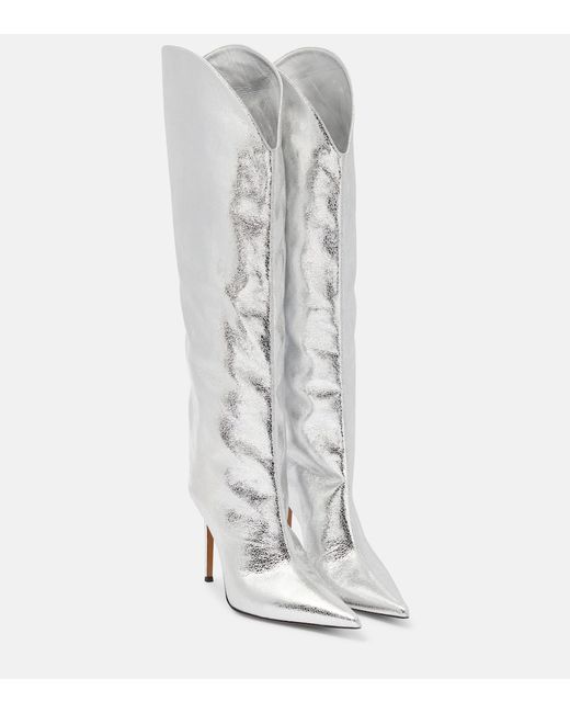 Alexandre Vauthier Metallic leather over-the-knee boots