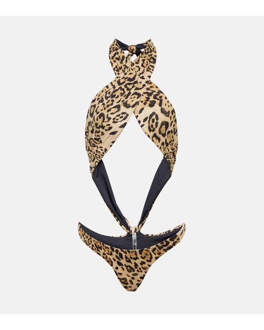 Reina Olga Showpony leopard-print swimsuit