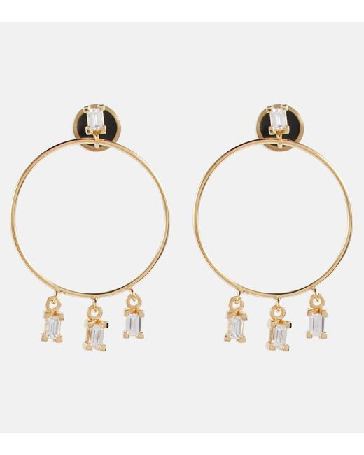 Ileana Makri 18kt yellow hoop earrings with diamonds
