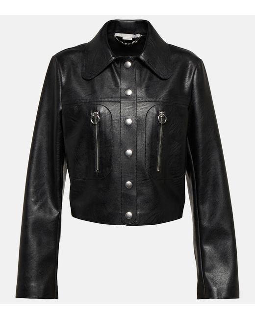 Stella McCartney Faux leather shirt jacket
