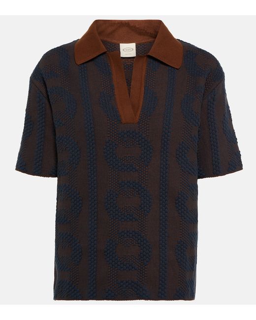 Tod's Jacquard cotton-blend polo shirt