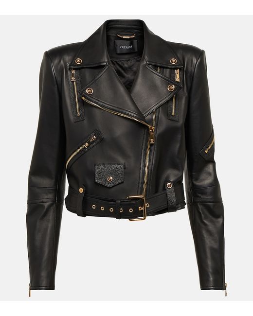 Versace Cropped leather jacket