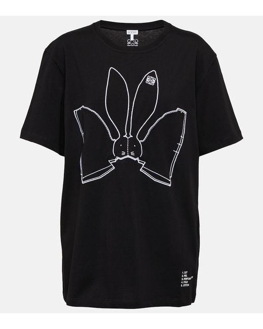 Loewe Embroidered cotton jersey T-shirt