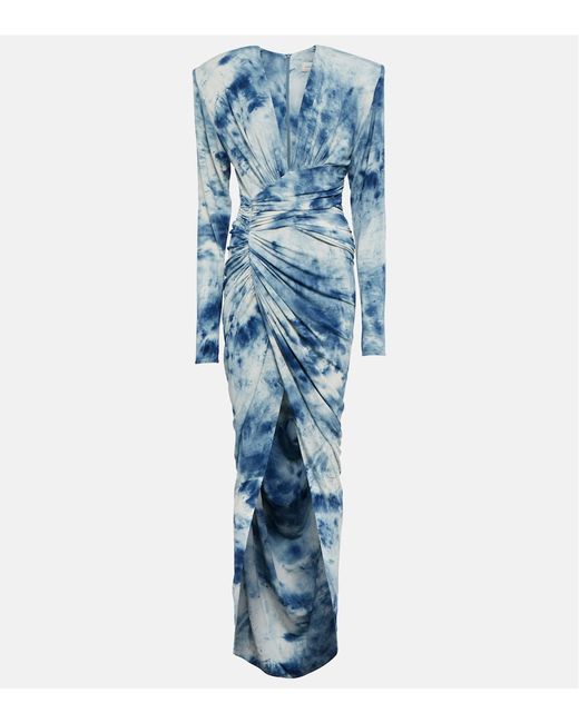 Alexandre Vauthier Tie-dye printed draped maxi dress