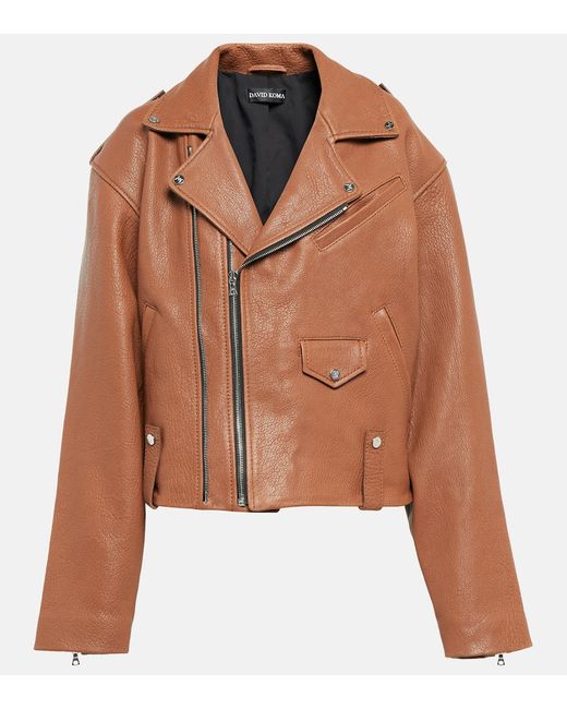 David Koma Oversized leather jacket