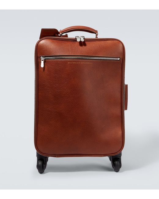 Brunello Cucinelli Grained leather suitcase