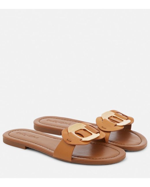 See by Chloé Chany leather slides