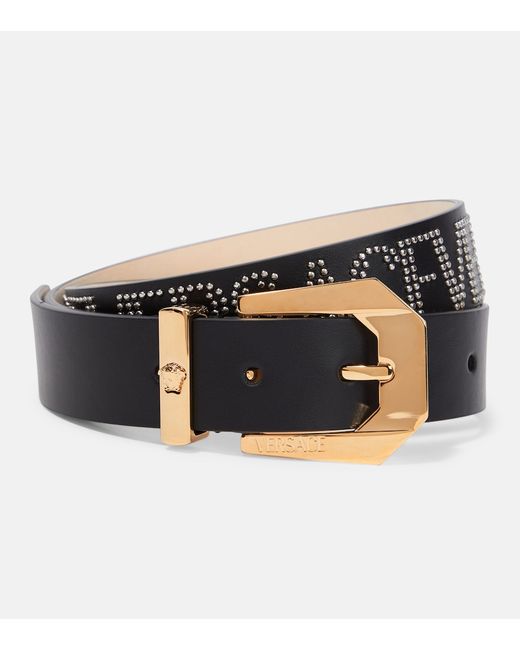 Versace Stud-embellished leather belt