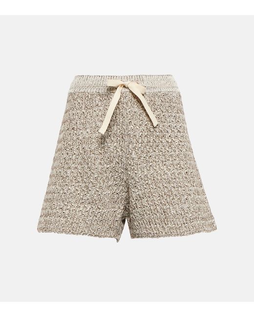 Jil Sander Open-knit cotton-blend shorts