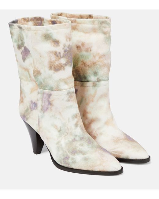 Isabel Marant Rouxa bleached cotton ankle boots