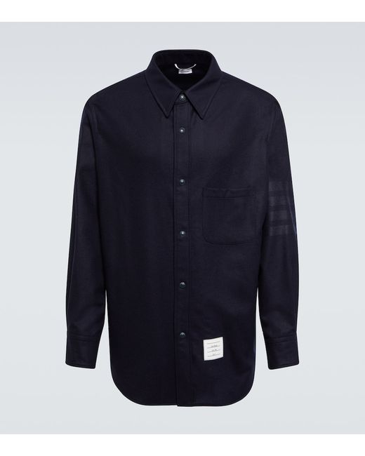 Thom Browne 4-Bar wool-blend flannel shirt jacket