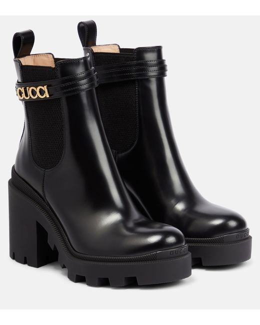 Gucci Logo leather Chelsea boots