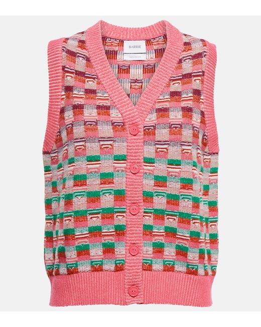 Barrie Jacquard cashmere and wool sweater vest