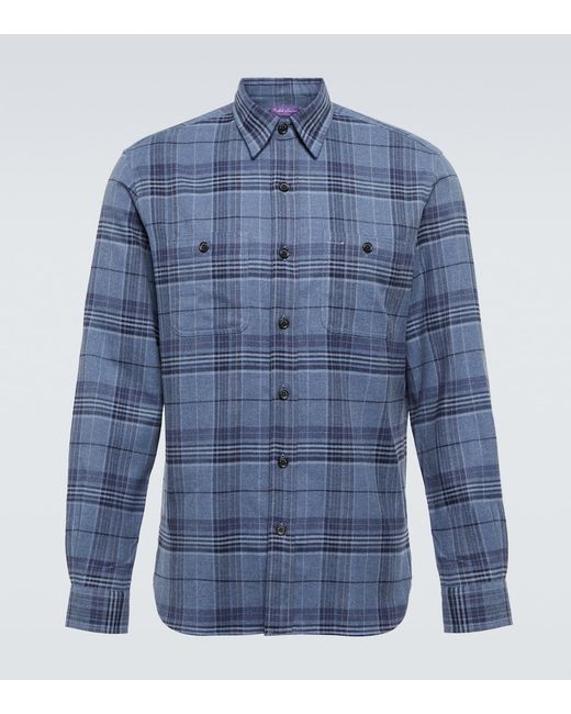 Ralph Lauren Purple Label Checked cotton twill shirt