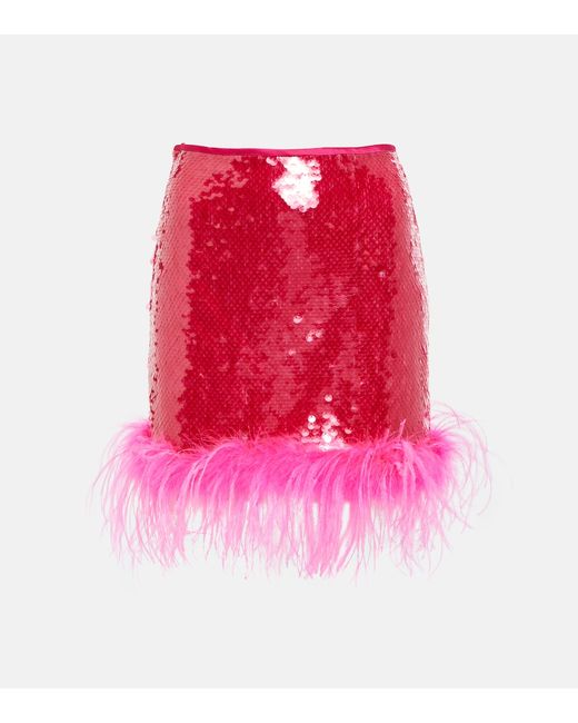 Giuseppe Di Morabito Sequined feather-trimmed miniskirt