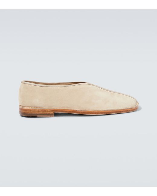 Lemaire Piped suede loafers