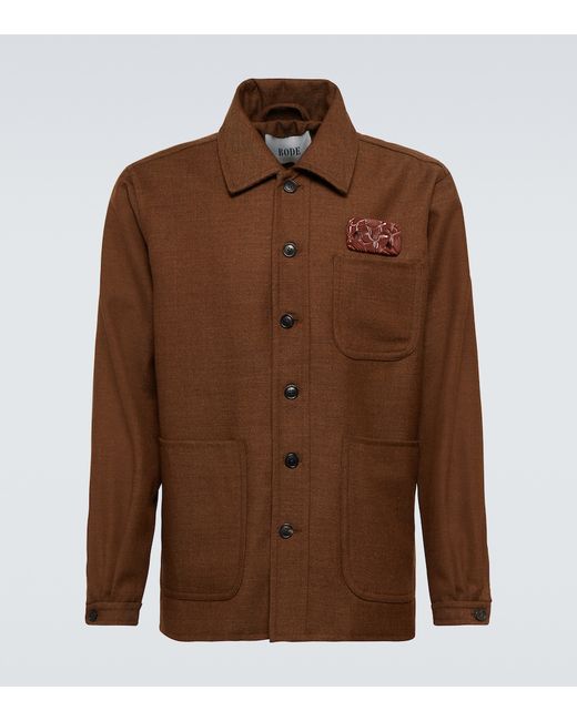 Bode Brooch wool shirt jacket