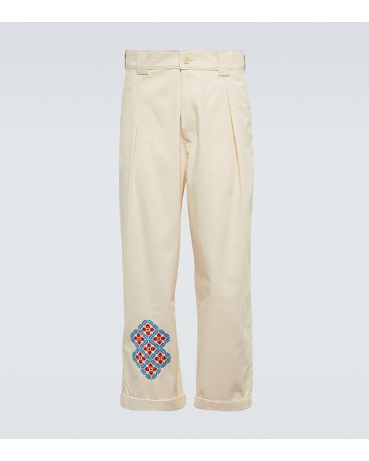 Adish Embroidered straight cotton pants