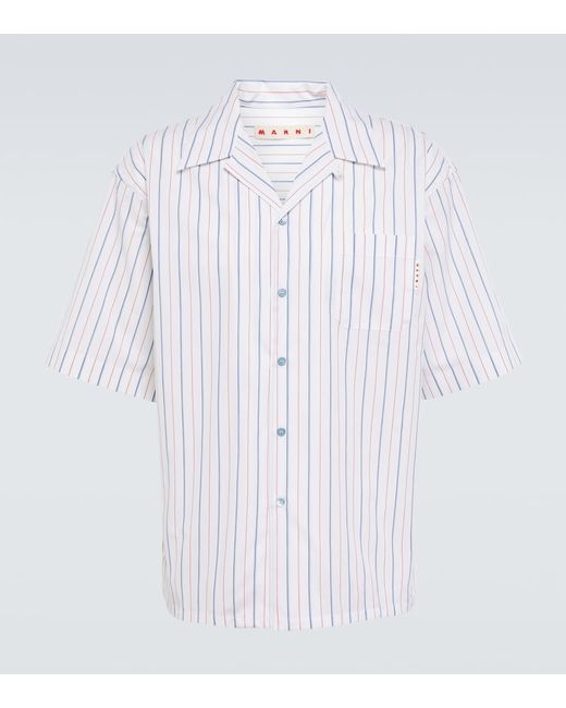 Marni Striped cotton poplin bowling shirt