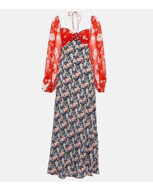 rixo Jeanie floral silk-blend midi dress