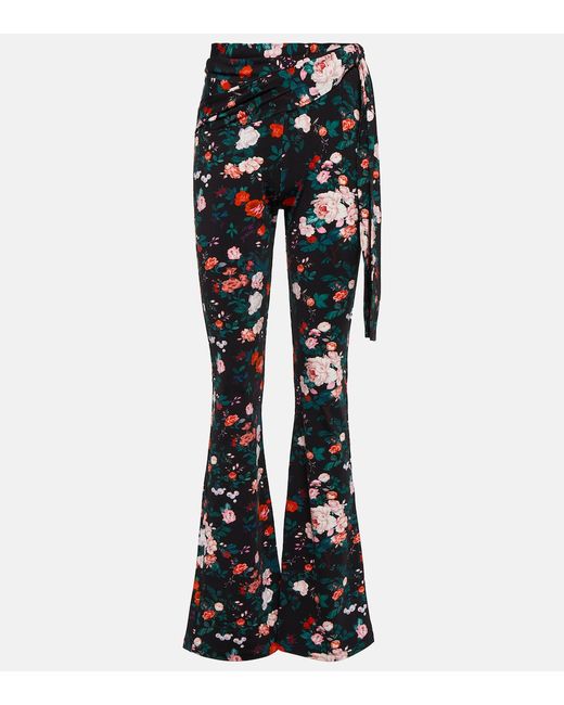 Paco Rabanne Floral high-rise straight pants